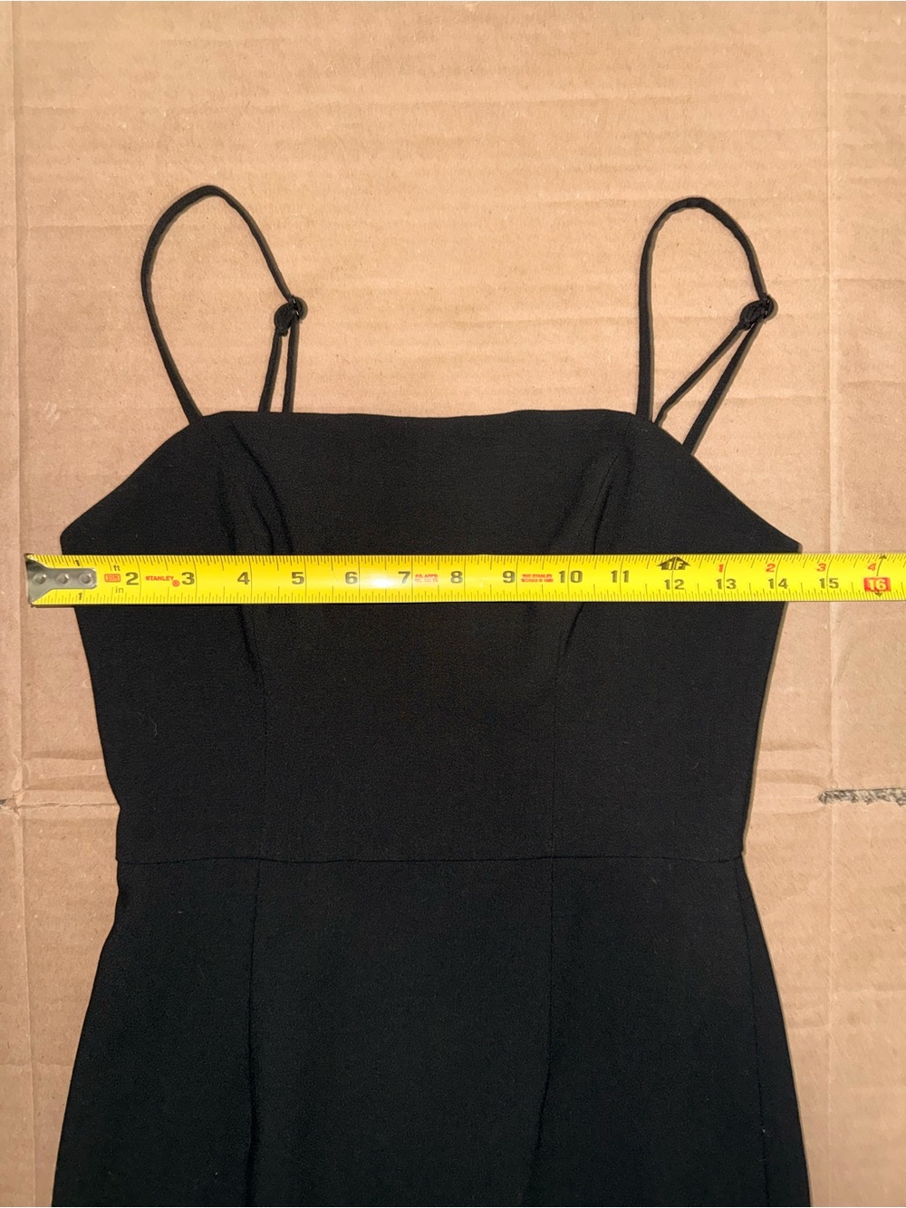 French Connection Black Dress Size 0 Spaghetti Strap Ruffle Hem Cocktail Party - Picture 4 of 9